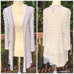 Chico’s Duster Cardigan with Metallic Threads